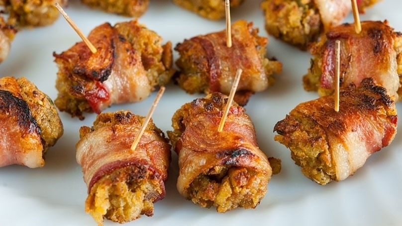 Bacon-Wrapped Stuffing Bites