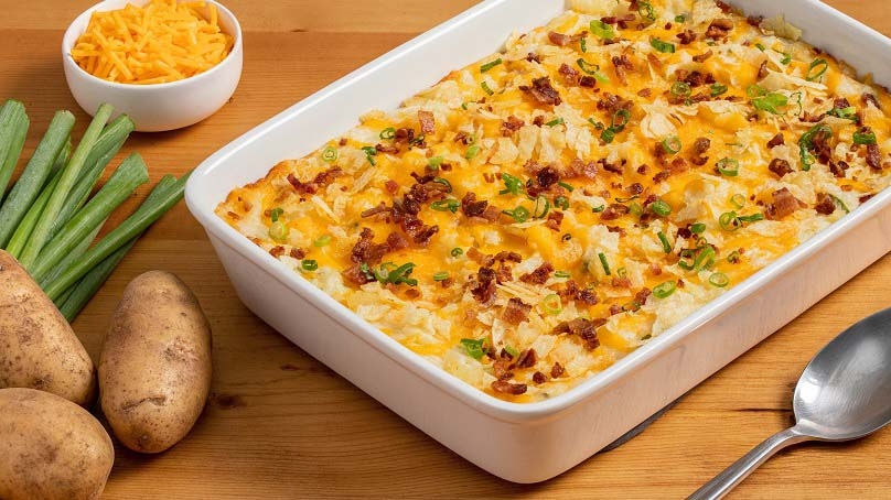 loaded mashed potato casserole christmas dinner recipe